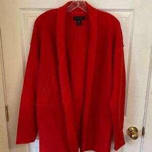 NWOT Tahari Women's Bold Dark Orange Open Front Cardigan/Jacket